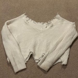 White crop sweater